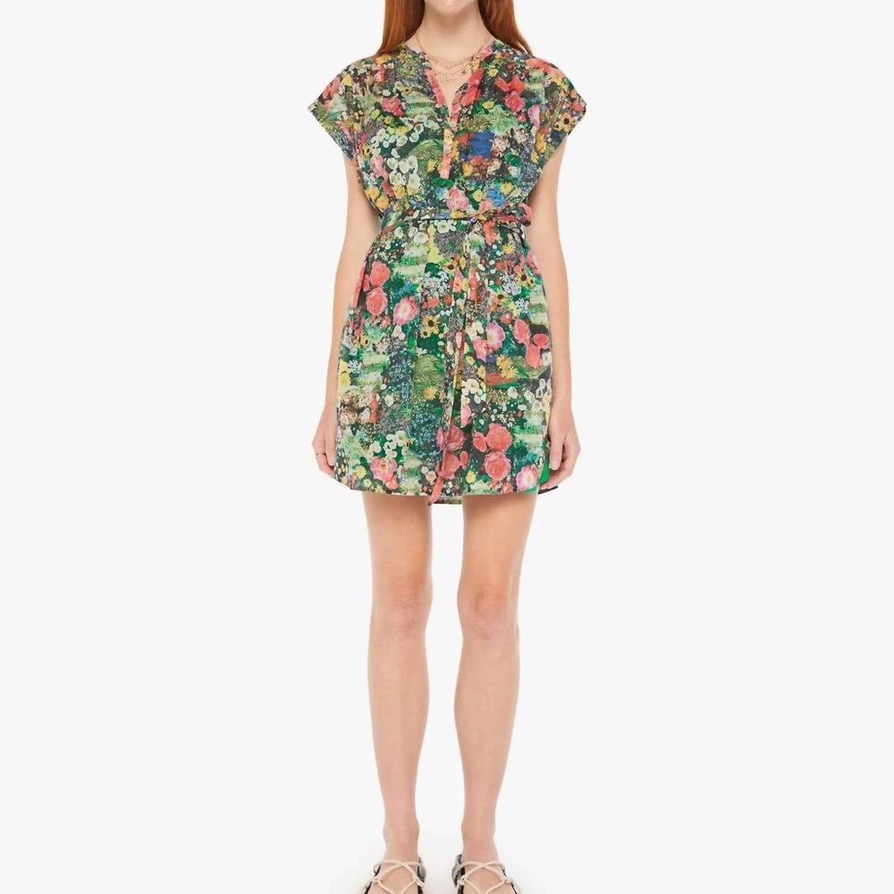 Mother The Slow Ride Shirt Dress in Pretty As A Picture Floral Print - Picture 4 of 13
